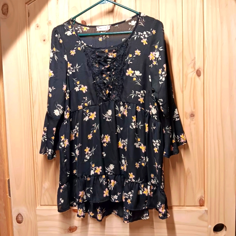 Altar'd State Lace-Up Blouse EUC
